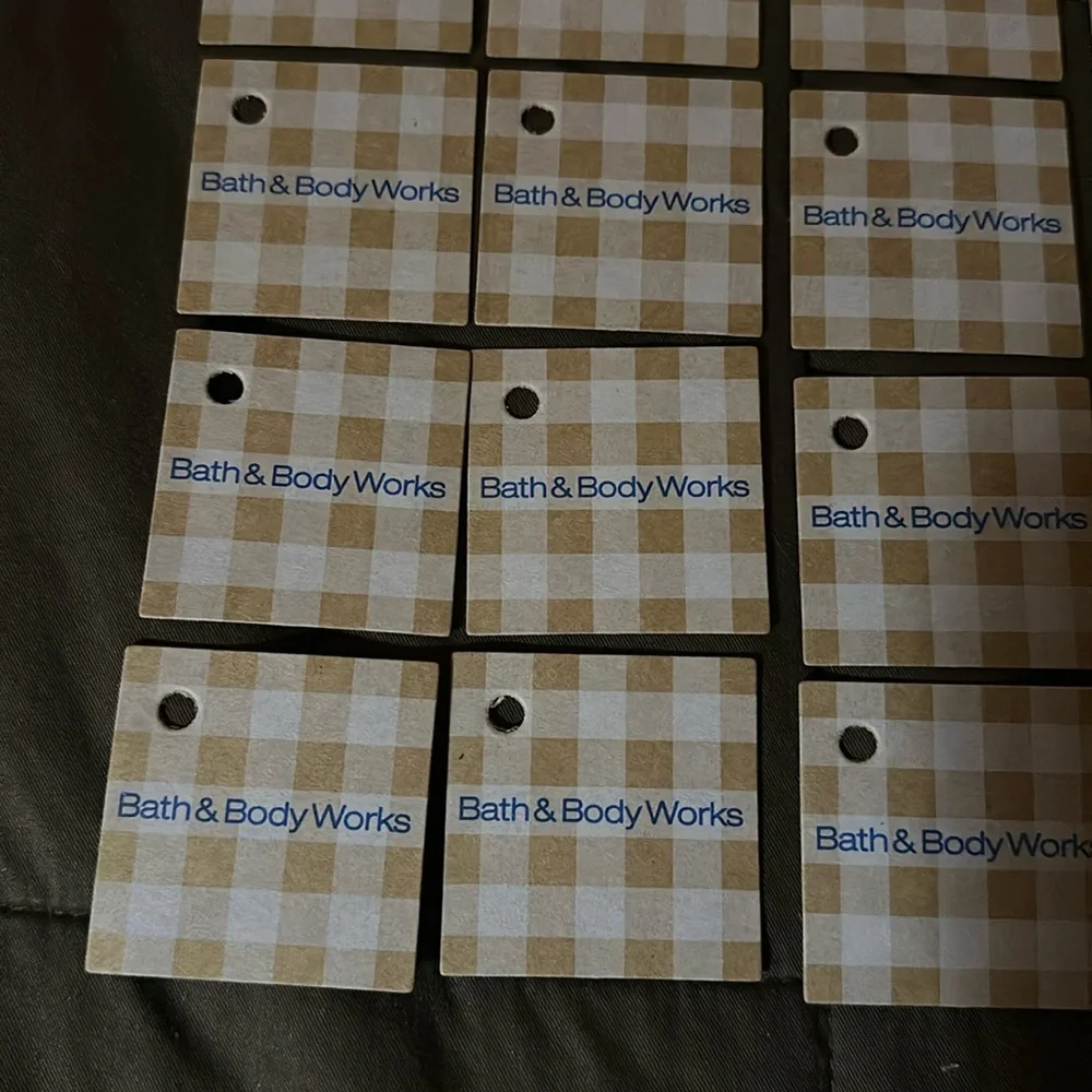Bath & Body Works Small Cardboard Gingham Gift Tags